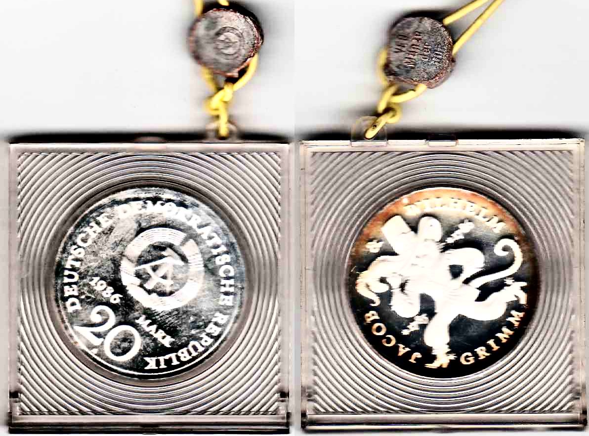 20 Mark DDR Gedenkmünze 1986 Gebrüder Wilhelm und Jacob Grimm PP